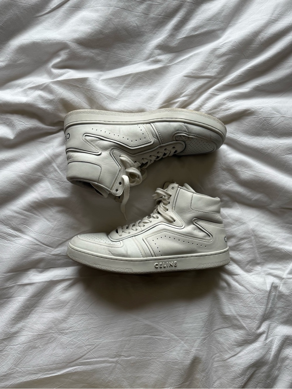 Celine CT-01 Leather High-Top Z Sneakers